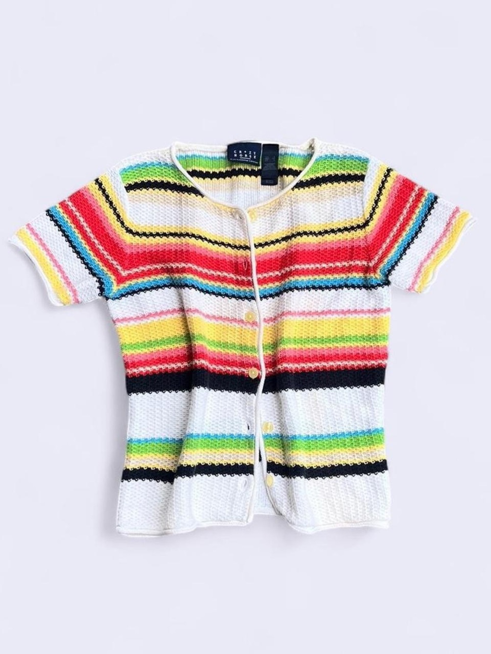 Stripe Knit Button-Front Top